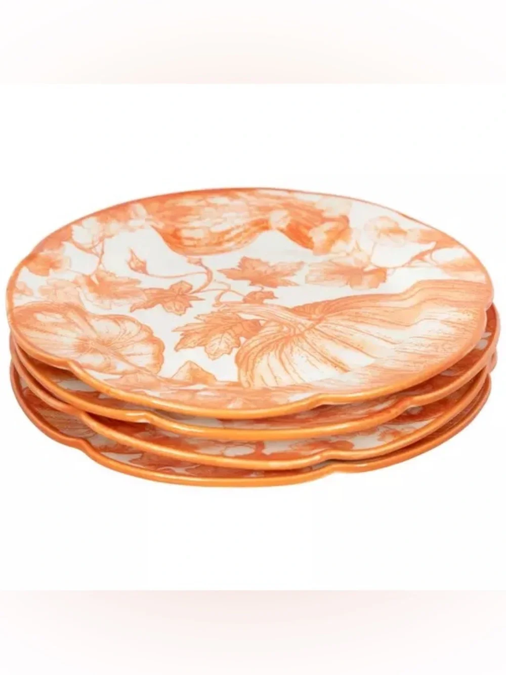 Orange Pumpkins Ceramic Salad Plates